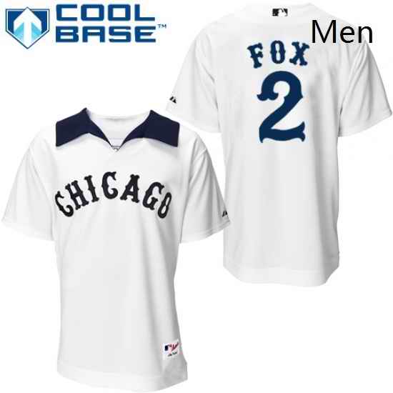 Mens Majestic Chicago White Sox 2 Nellie Fox Authentic White 1976 Turn Back The Clock MLB Jersey